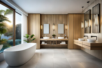 bathroom interior with bathtub