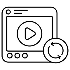 Modern design icon of video reload 