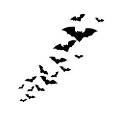 Halloween bats silhouettes vector