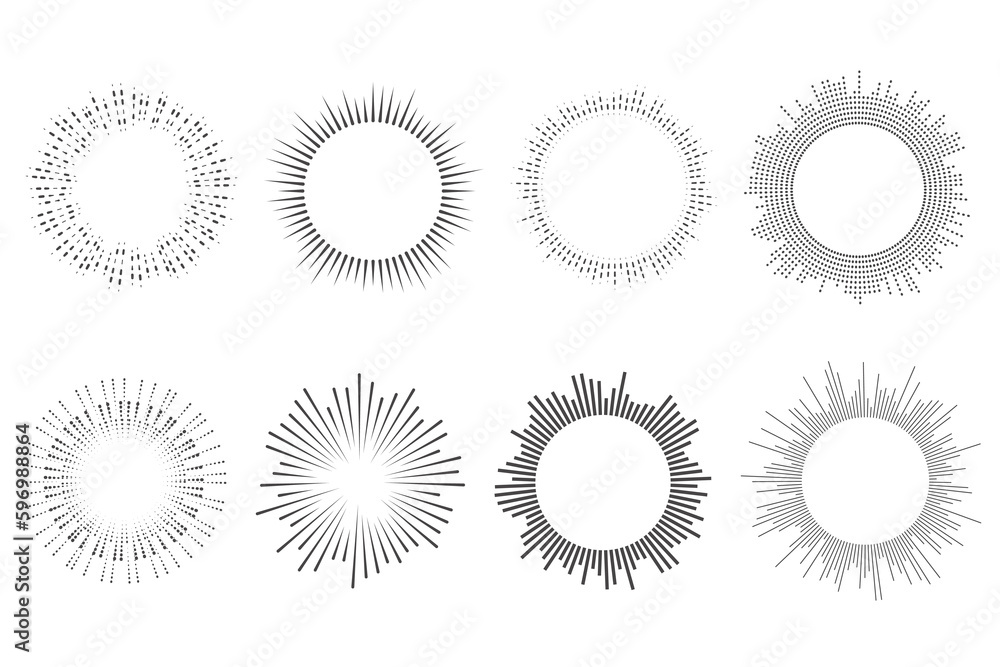 Poster circle sound wave. circular music audio round. radial graphic of voice. abstract equalizer. symbol o