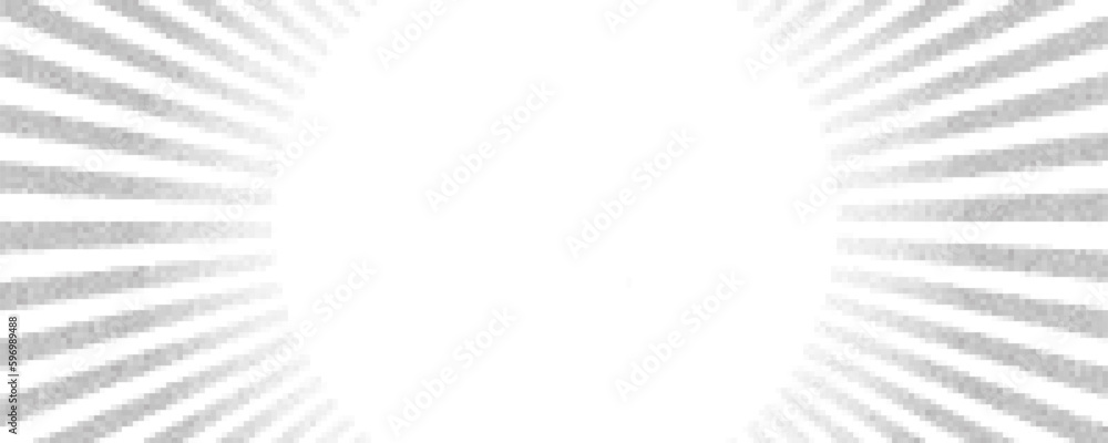 Poster sun rays halftone background. white and grey noise radial abstract comic pattern. vector explosion a