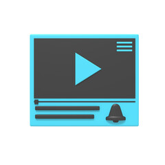 3d icon of video player on line