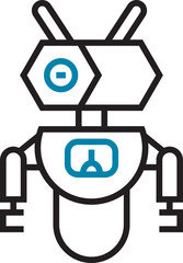robot line character icon