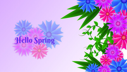 Obraz na płótnie Canvas Spring wallpaper paper style. vector background
