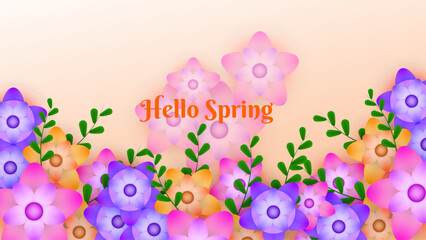 Spring botanical flower floral illustration background vector