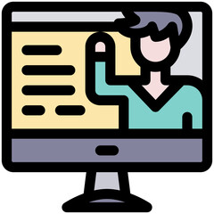 E-learning black outline filled color icon