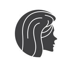 black woman head icon vector element design template