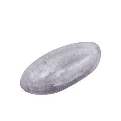 Grey zen stone sea pebbles isolated on white background. Watercolor hand drawn spa composition illustration for design