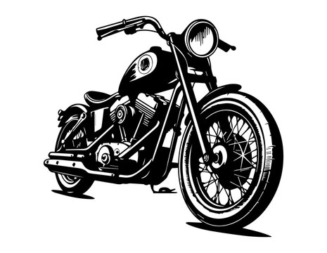 Harley motorcycle isolated on white