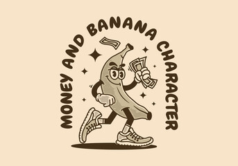 The mascot character of walking banana