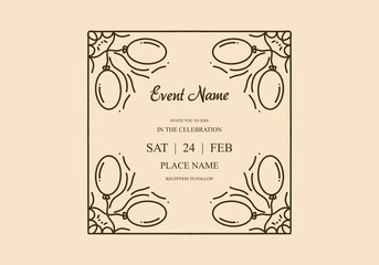 Elegant vintage frame design for invitation card