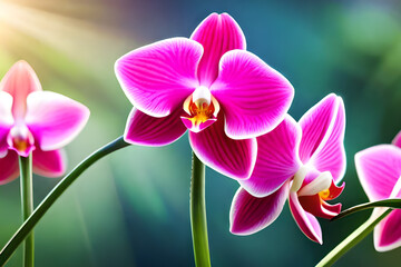 orchid flower on green background