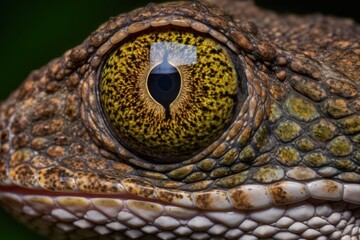 Naklejka premium close-up view of a lizards eye. Generative AI