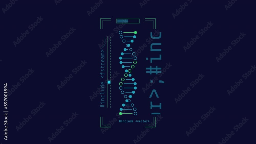 Poster looped animation of the dna symbol hud element.