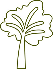 tropical leaf line illustration
