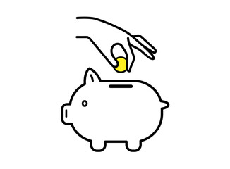 豚の貯金箱のシンプルアイコン