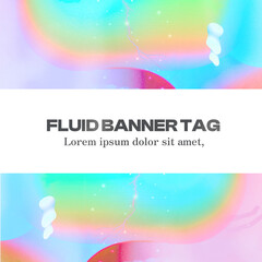 Colorful Abstract Rainbow Fluid Banner template, Two Variables, Generative AI based