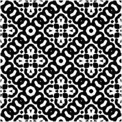 Monochrome pattern. Abstract texture for fabric print, card, table cloth, furniture, banner, cover, invitation, decoration, wrapping.seamless repeating pattern.Black and white color.