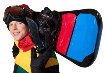 Young Snowboarder Isolated