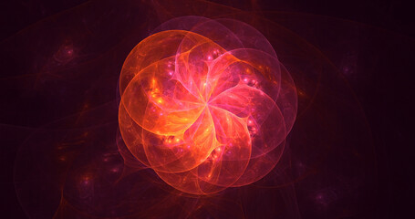 3D rendering abstract colorful fractal light background