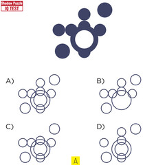 Puzzle game for children. Find correct shadow. Preschool printable worksheet activity for kids. Education game, iq test, brain training