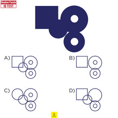 Puzzle game for children. Find correct shadow. Preschool printable worksheet activity for kids. Education game, iq test, brain training