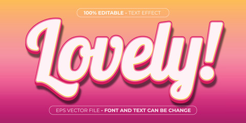 pink lovely 3d editable text effect