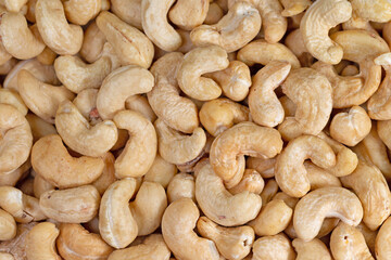 Cashewkerne in einer Nahaufnahme