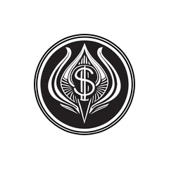 dollar logo. White background, sticker vector