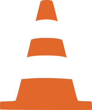 Road cone icon. Flat illustration of road cone vector icon for web design