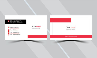 Red creative simple Corporate Business Card Layout or visiting card template 