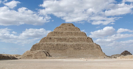 Fototapeta na wymiar The pyramid of Sakkara in Cairo. The first pyramid of Egypt