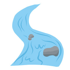 Illustration of River Flow With Stones