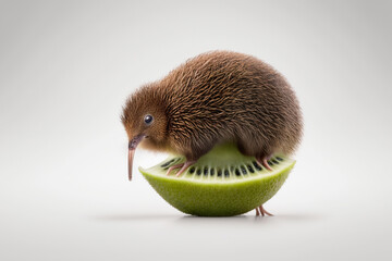 kiwi isolated on a white background. created with generative AI