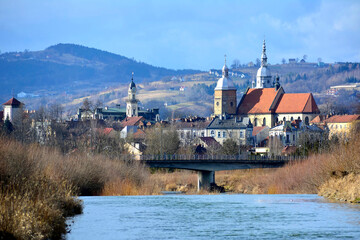 Nowy Sacz - panorama with Kamienica river, Lesser Poland. © Jurek Adamski