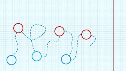 Business Hierarchy structure chart animation. Business chart with cells drawn by hand. Sequential chart. - Powered by Adobe