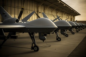 Ukraine Predator drone concept, military bombing drone, Ukraine Russian war, Generative AI