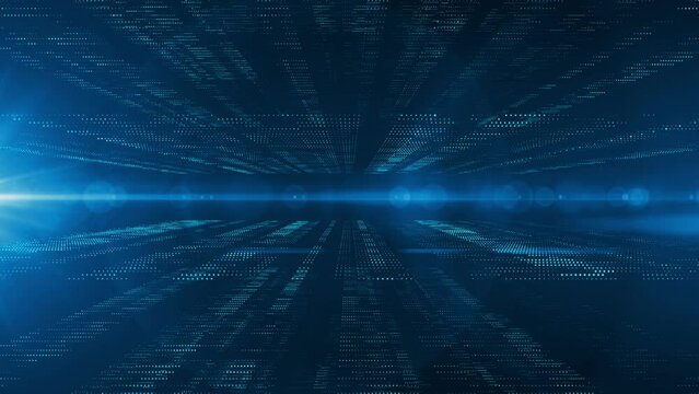 Abstract Trapcode Form digital particle wave and lights background animation cyber or technology background.