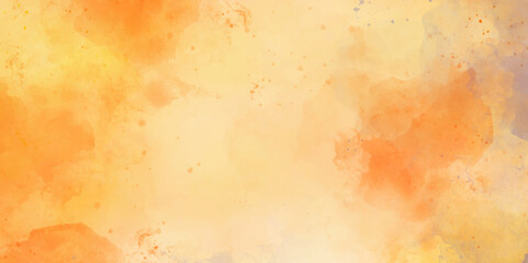 yellow background and hand painted texture. Watercolour painting soft textured on wet white paper background. Yellow watercolor background abstract colorfull spllater texture with color splash design.