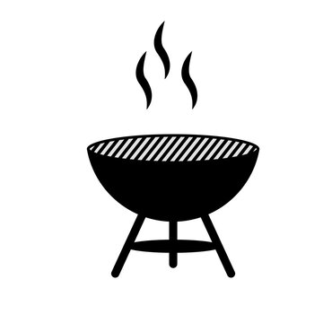 black barbecue grill with smoke clip art preview