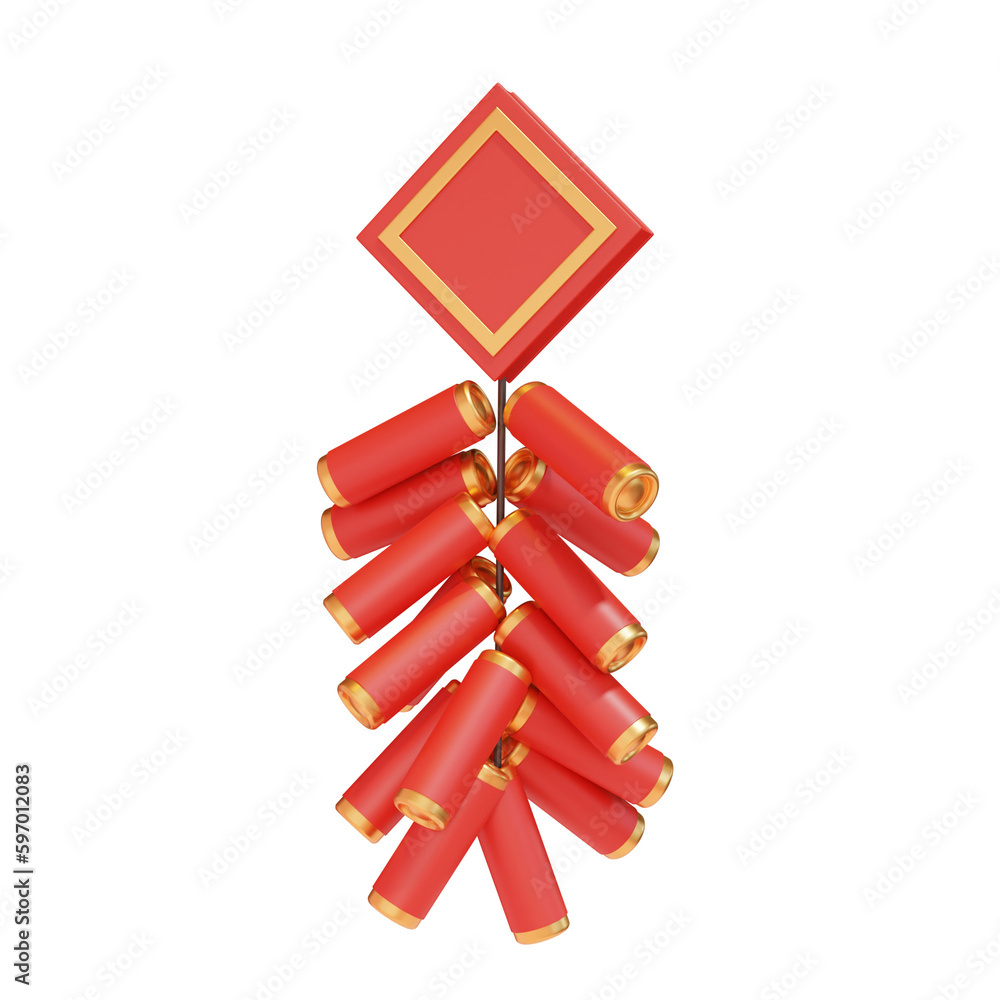 Wall mural 3D CNY Traditional Firecrackers