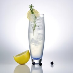 Gin Fizz cocktail Isolated on White. Generative AI