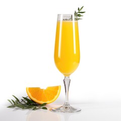 Mimosa cocktail Isolated on White. Generative AI