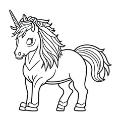 Fototapeta na wymiar unicorn cartoon isolated on white