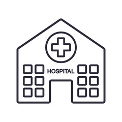 Obraz premium Hospital line icon on white background