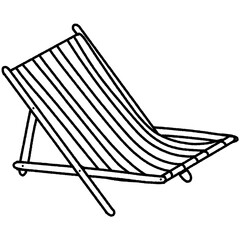 doodle line art beach chair for decoration beach. for summer time, travel go to sea. vacation trip on the beach.