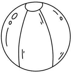 cute ball beach vacation. toy for kid .summer travel to sea. vacation trip on the beach.