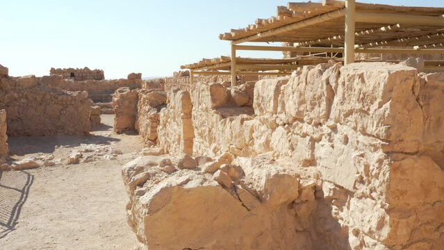 Masada ruins of the ancient fortress in southern Israels Judean desert