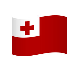 Obraz premium Tonga flag - simple wavy vector icon with shading.