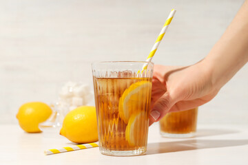 Ice tea - drink for refreshing in hot summer weather